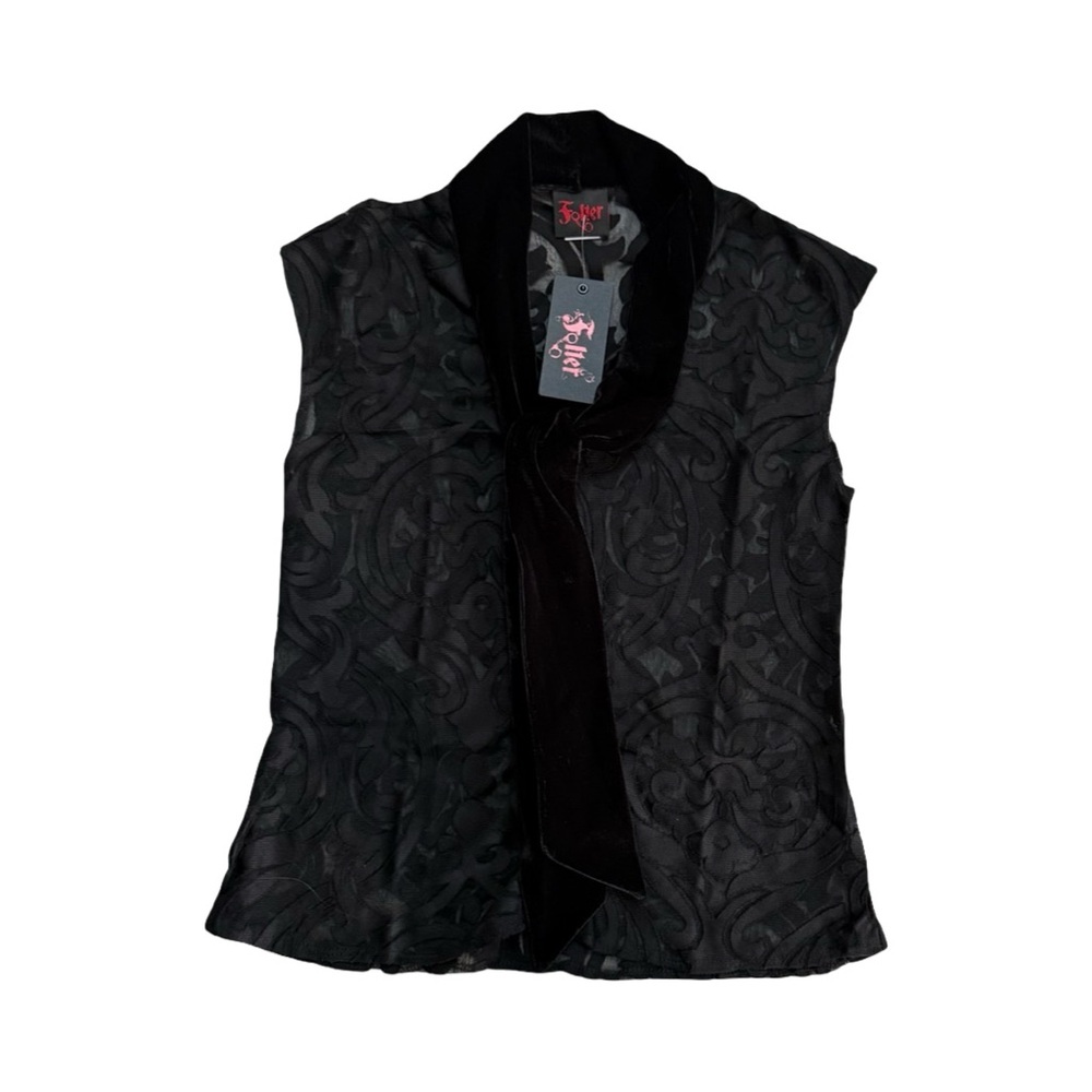 Goth Black Sleeveless Blouse